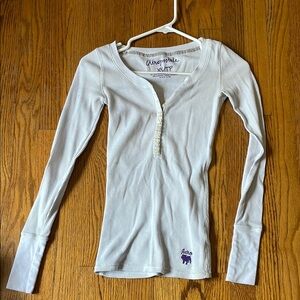 Abercrombie & Fitch Women's White Long Sleeve Top